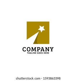 gold shooting star logo vector