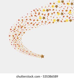 Gold shooting stars Golden sparkling falling - vector