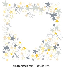 Gold shooting stars. Magic decoration. magic shining Flying stars on night sky glitter cosmic backdrop, sparkle vector border.