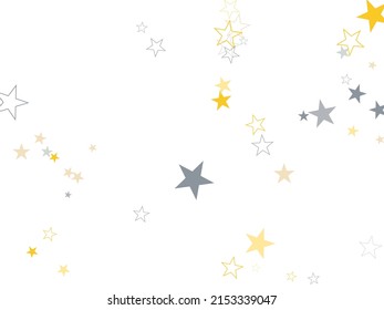 Gold shooting stars. Magic decoration.  Christmas texture. Vector illustration.