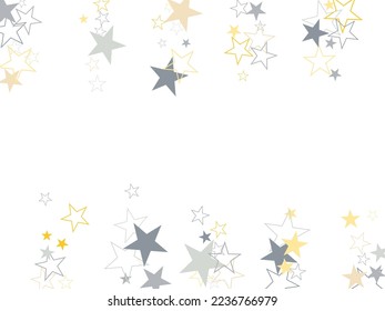 Gold shooting stars. Magic decoration. silver, gold and white.