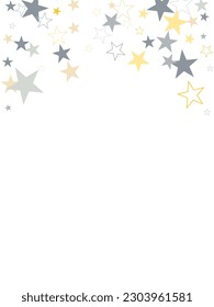 Gold shooting stars. Magic decoration. magic shining Flying stars on night sky glitter cosmic backdrop, sparkle vector border.