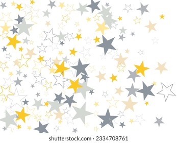 Gold shooting stars. Magic decoration. silver, gold and white.