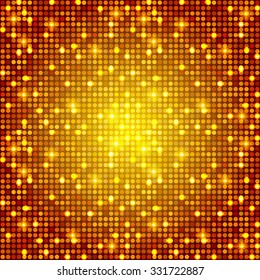 Gold Show Background. Shining Disco & Party Design. Casino Template. Vector illustration