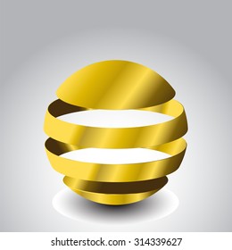 gold shpere cutted pieces vector