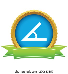 Gold sign of the angle logo on a white background. Vector illustration