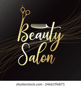 Gold sign beauty salon and hair salon unique design
