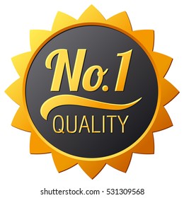 Gold sign No.1 quality. Vector illustration.