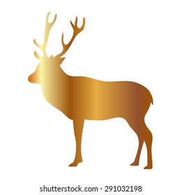 Gold silhouette deer
