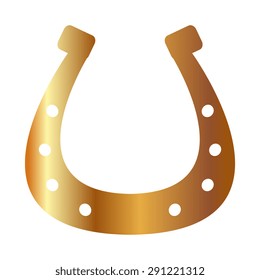 Gold silhouette lucky horseshoe - vector 