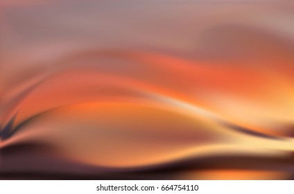 Gold silk background with some soft folds. Fiery flame
