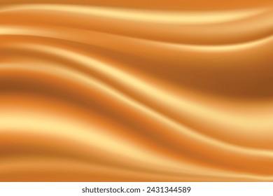 Gold silk texture. Luxury golden satin silk fabric background. 