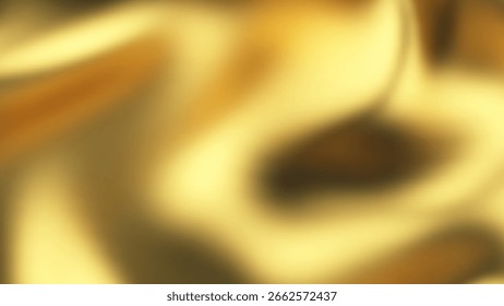 Gold silk wave background with liquid golden satin for luxury fabric pattern. Abstract smooth flag design with yellow cloth material in 3d ribbon vector. Premium wedding drapery with shiny velvet.