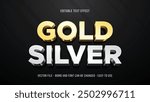 Gold and silver 3d editable text effect