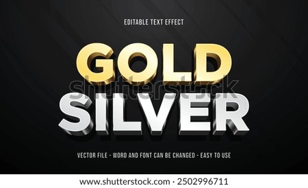 Gold and silver 3d editable text effect