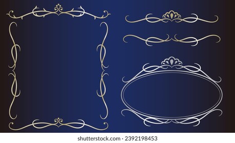 Gold and silver antique decorative frames set.