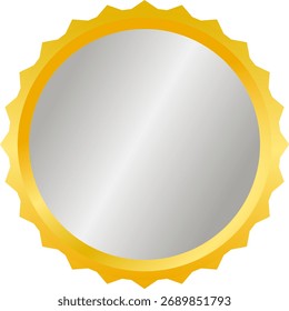 Gold and silver banner circle shape logo