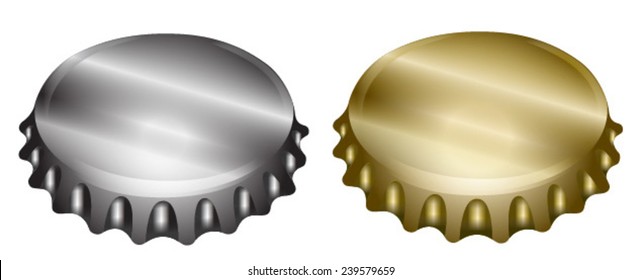  gold & silver bottle caps