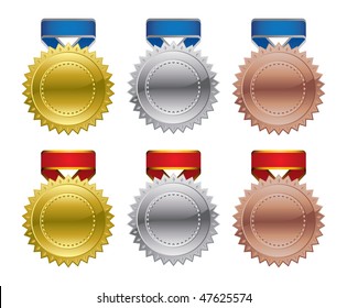 Gold Silver Bronze Award Medals