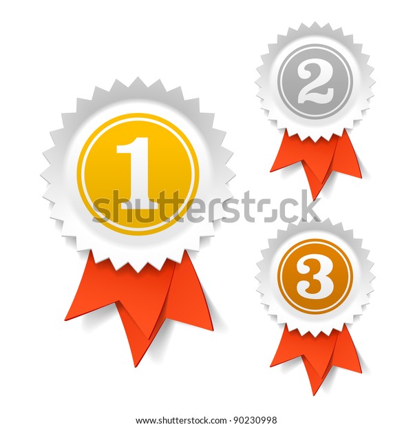 Gold Silver Bronze Award Ribbons Vector Stock Vector (Royalty Free ...