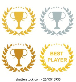 Gold, silver and bronze awards. Vector