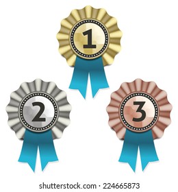 Gold, silver and bronze awards. Vector. eps 10