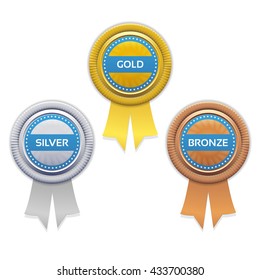 Gold, silver and bronze awards. Vector. 
