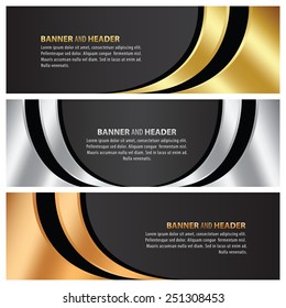 gold, silver and bronze banner template design