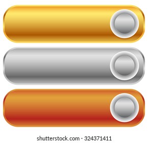 Gold, silver, bronze bars, banners.