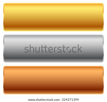 Gold, silver, bronze bars, banners.