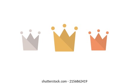 Gold, silver and bronze crown icon Rank No.1 to No.3