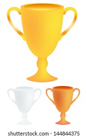 Gold, Silver Bronze Cups with gradient meshes