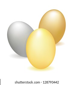 gold silver bronze eggs