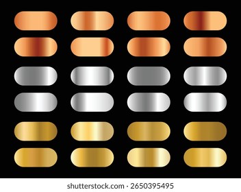 Colores degradados de oro, plata y bronce