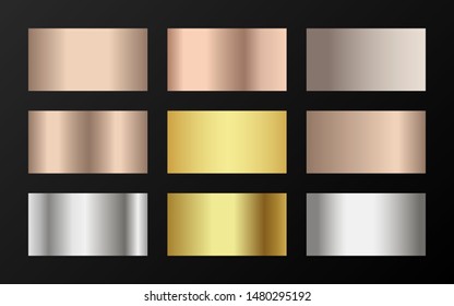 Gold Silver Bronze Gradients Vector Mega Stock Vector (Royalty Free ...