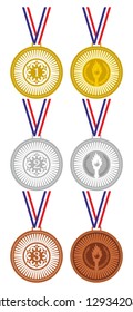 Gold Silver and Bronze Medal 