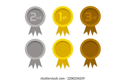 Gold, silver, bronze medal. set of medal icon. Flat style - stock vector. flat medal design. winner icons set. vector illustration.