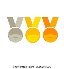 The Gold, Silver and Bronze Medal of Summer Games 2020 when covid pandemic 
