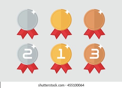 Gold Silver and Bronze Medal. vector