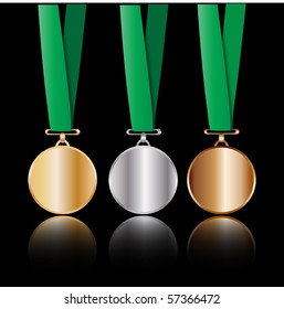 Gold, Silver, and Bronze medals