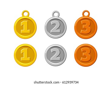 Gold silver bronze medals