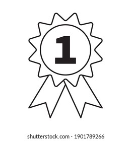 Gold, silver and bronze medals or award ribbons set. Prize badges, 1st; 2nd; 3rd awards, Vector icon or sign. 