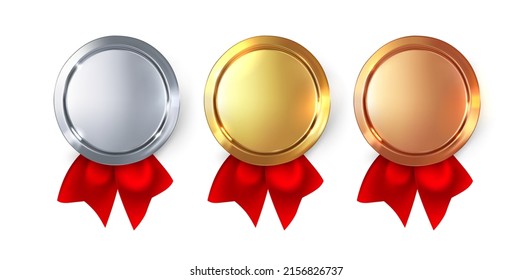 Medallas de oro, plata y bronce. Trofeo por campeones de la victoria. 3 primeros lugares. Ilustración del vector