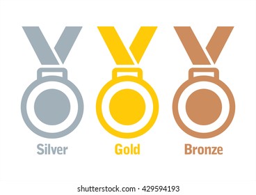 Gold, silver and bronze medals. vector