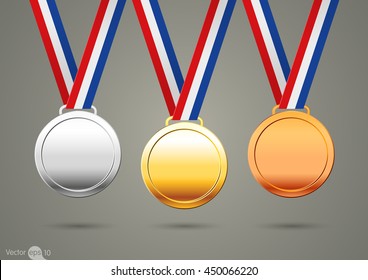 gold, silver and bronze medals.vector