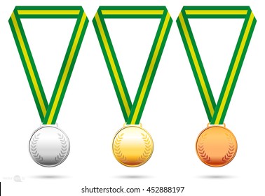 gold, silver and bronze medals.vector