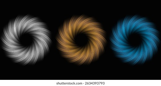 Gold, silver and bronze metal circle frames 3d vector realistic illustration. First, second and third place medals or buttons isolated on white background. Certified. Quality blank, empty badge set.