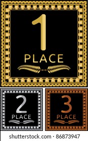 Gold silver bronze plaque