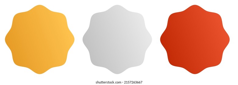 Gold, silver, bronze plaque, banner and seal. Precious metal badge, label and tag icon