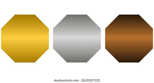 Gold, silver, and bronze shape texture